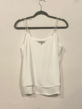 Naked Zebra White Double-Layer Spaghetti Strap Cami